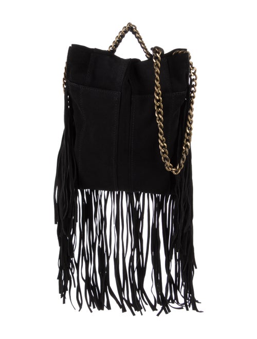 Ramy Brook Fringe Trimmed Suede Shoulder Bag