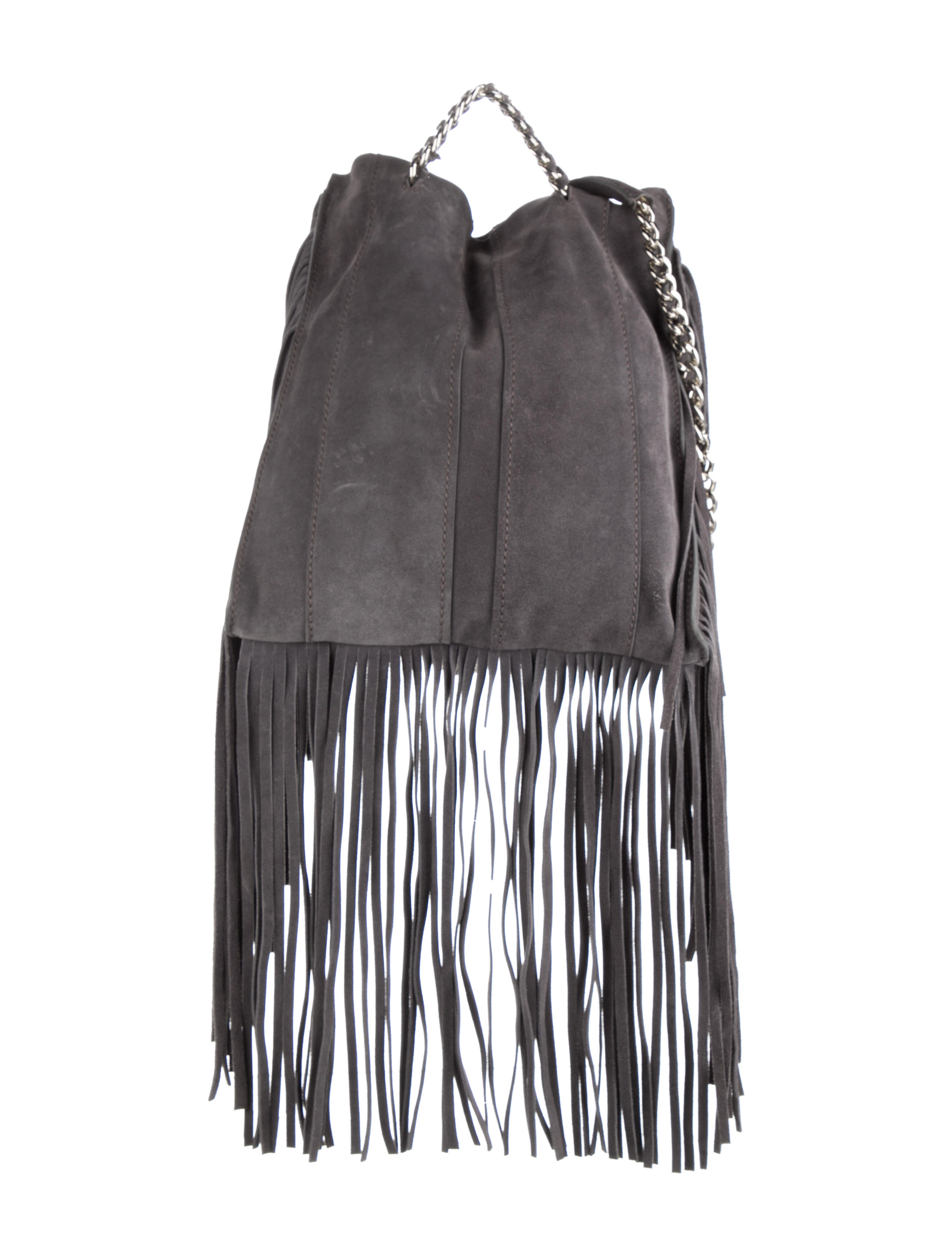 Ramy Brook Fringe Suede Crossbody Bag Blue Crossbody Bags, Handbags
