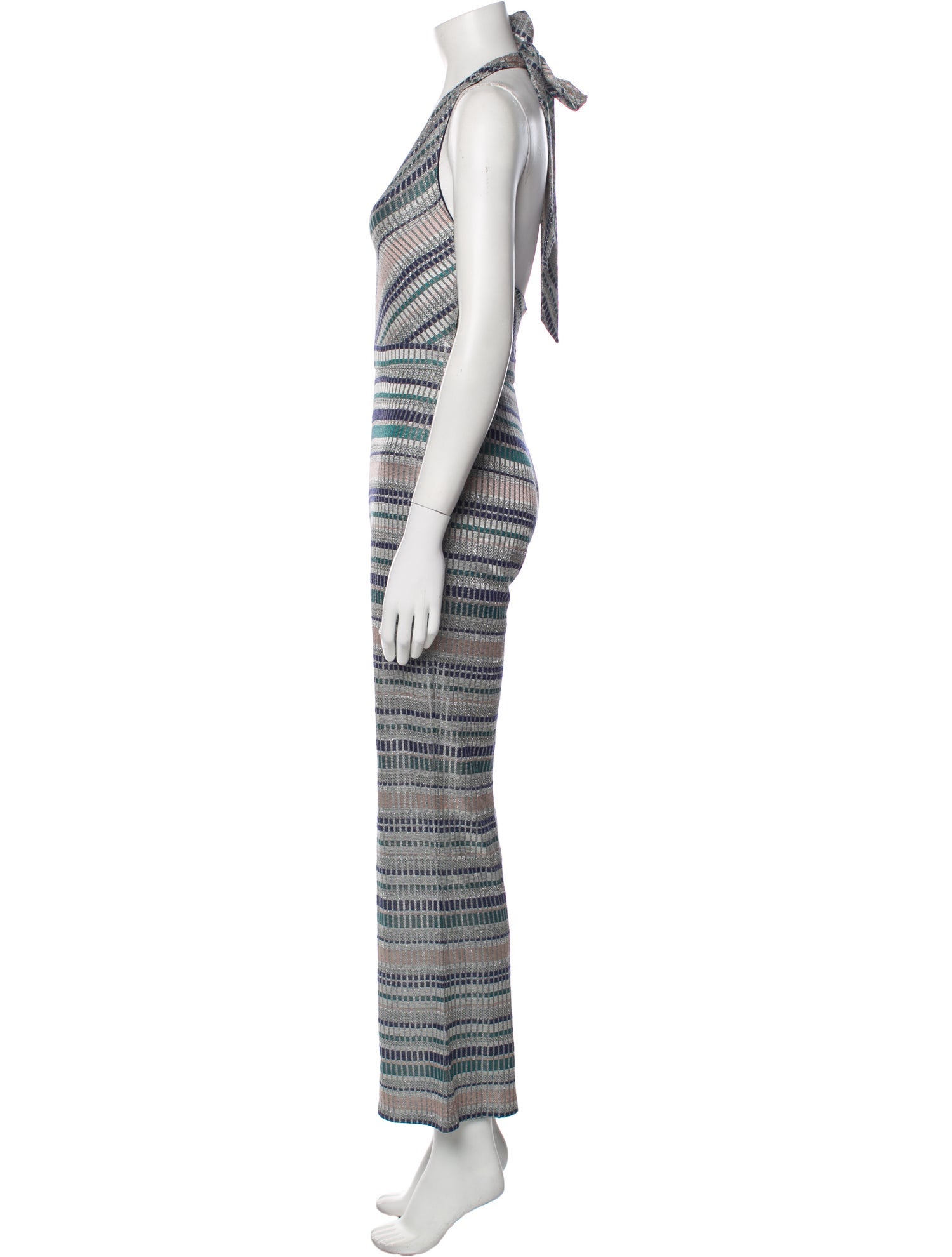 Ramy Brook Striped V-Neck Jumpsuit