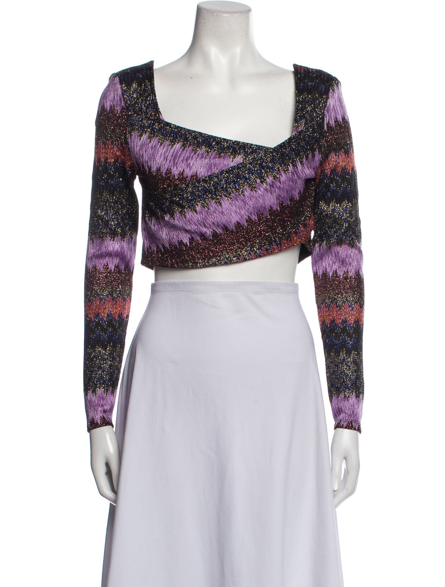 Ramy Brook Printed Cowl Neck Crop Top