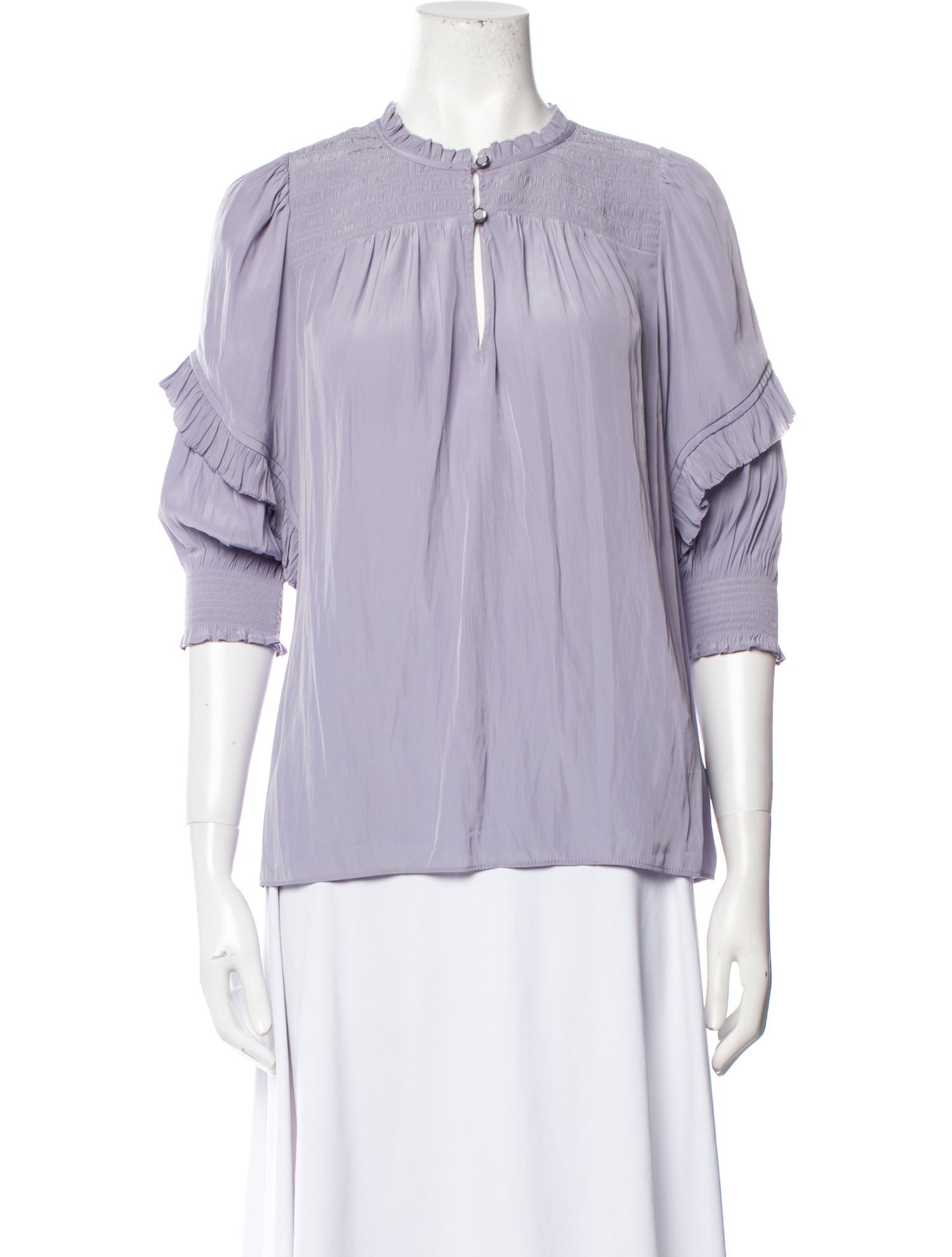 Ramy Brook Mock Neck Three-Quarter Sleeve Blouse w/ Tags
