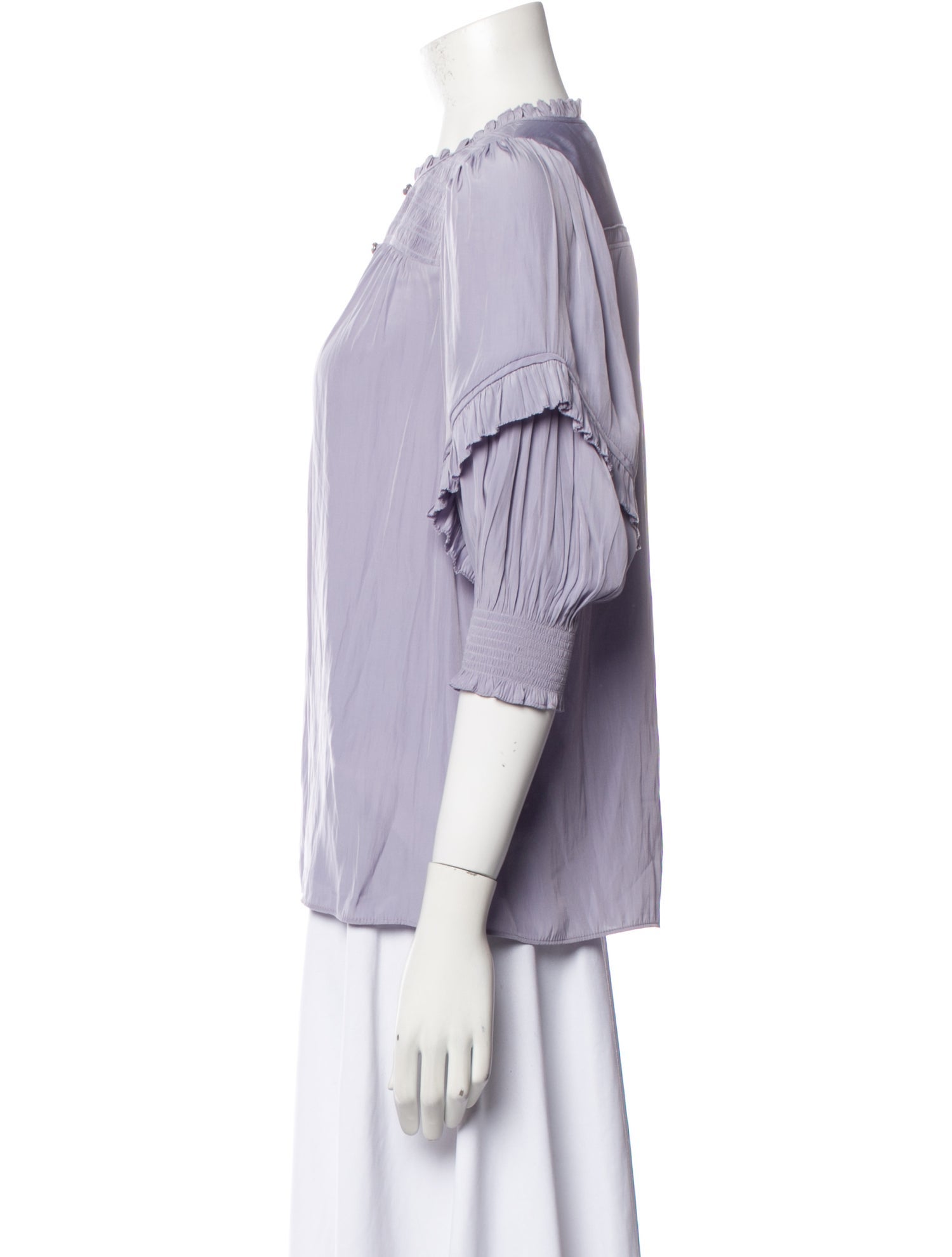 Ramy Brook Mock Neck Three-Quarter Sleeve Blouse w/ Tags
