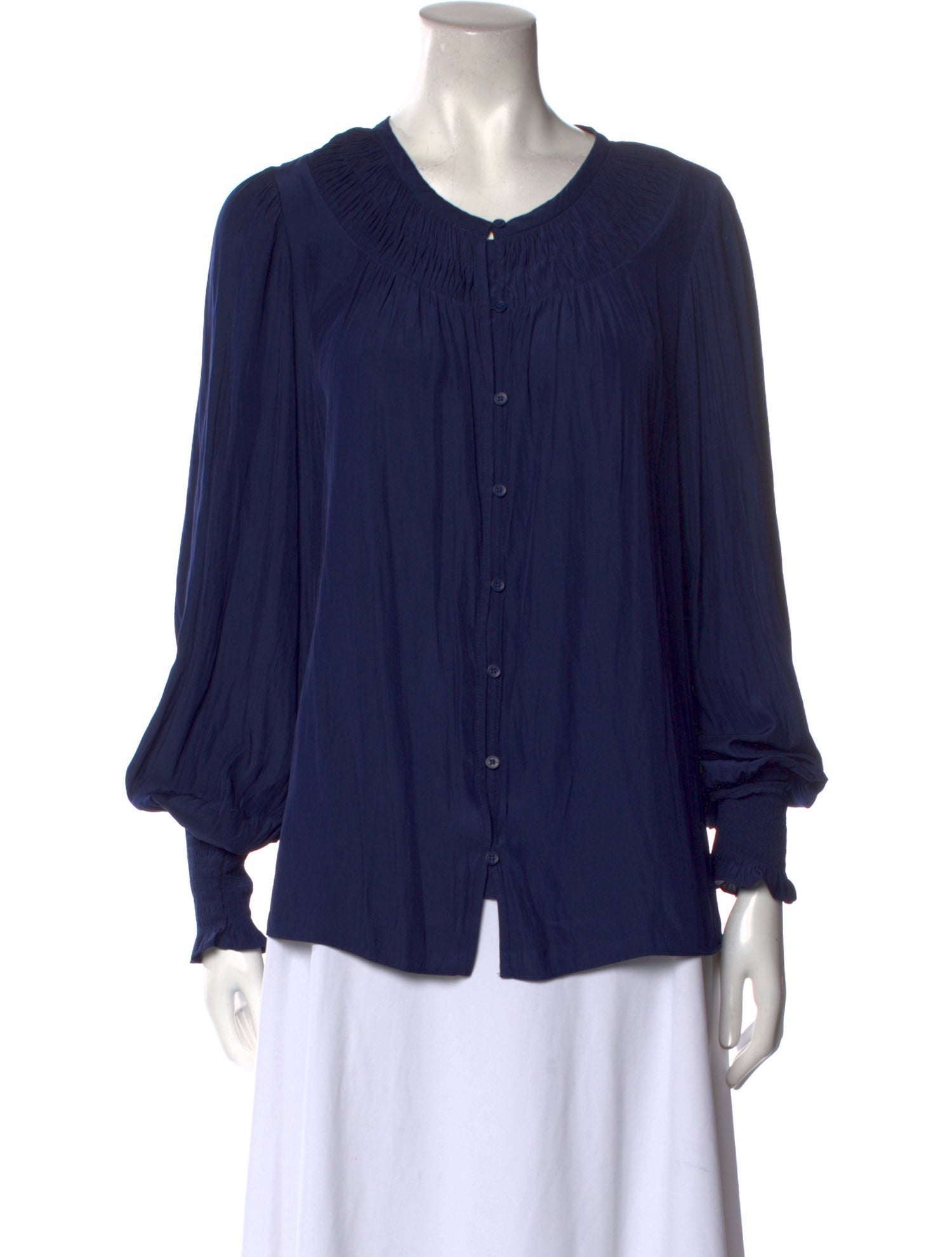 Ramy Brook Scoop Neck Long Sleeve Blouse