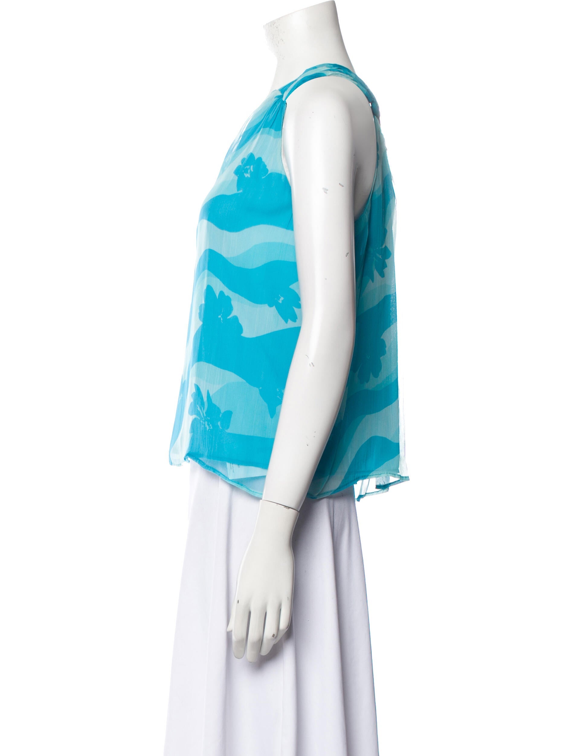 Ramy Brook Printed V-Neck Top w/ Tags