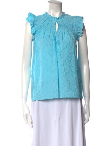 Ramy Brook Tops Mock Neck Sleeveless Blouse XXS
