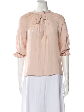 Ramy Brook Mock Neck Three-Quarter Sleeve Blouse