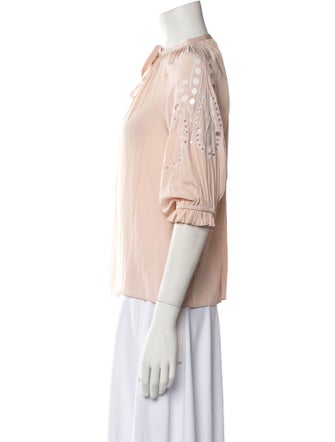 Ramy Brook Mock Neck Three-Quarter Sleeve Blouse