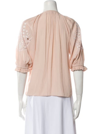 Ramy Brook Mock Neck Three-Quarter Sleeve Blouse