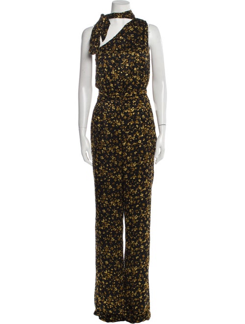 Ramy Brook Floral Print Tie Neck Jumpsuit