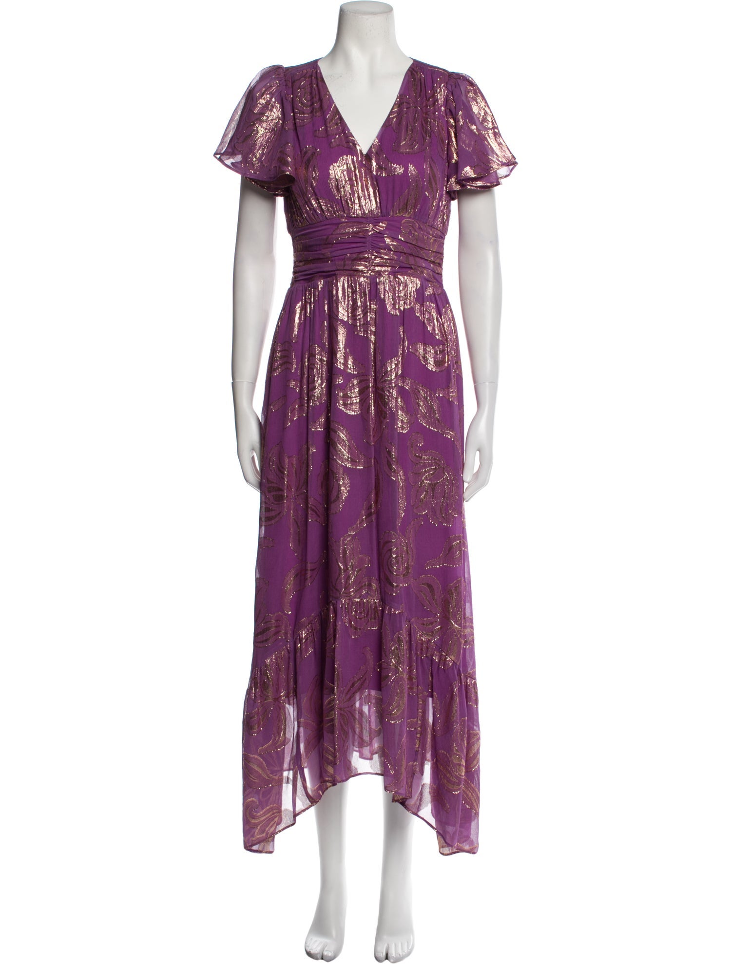 Ramy Brook Printed Long Dress Metallic Dresses, Clothing WYK88432