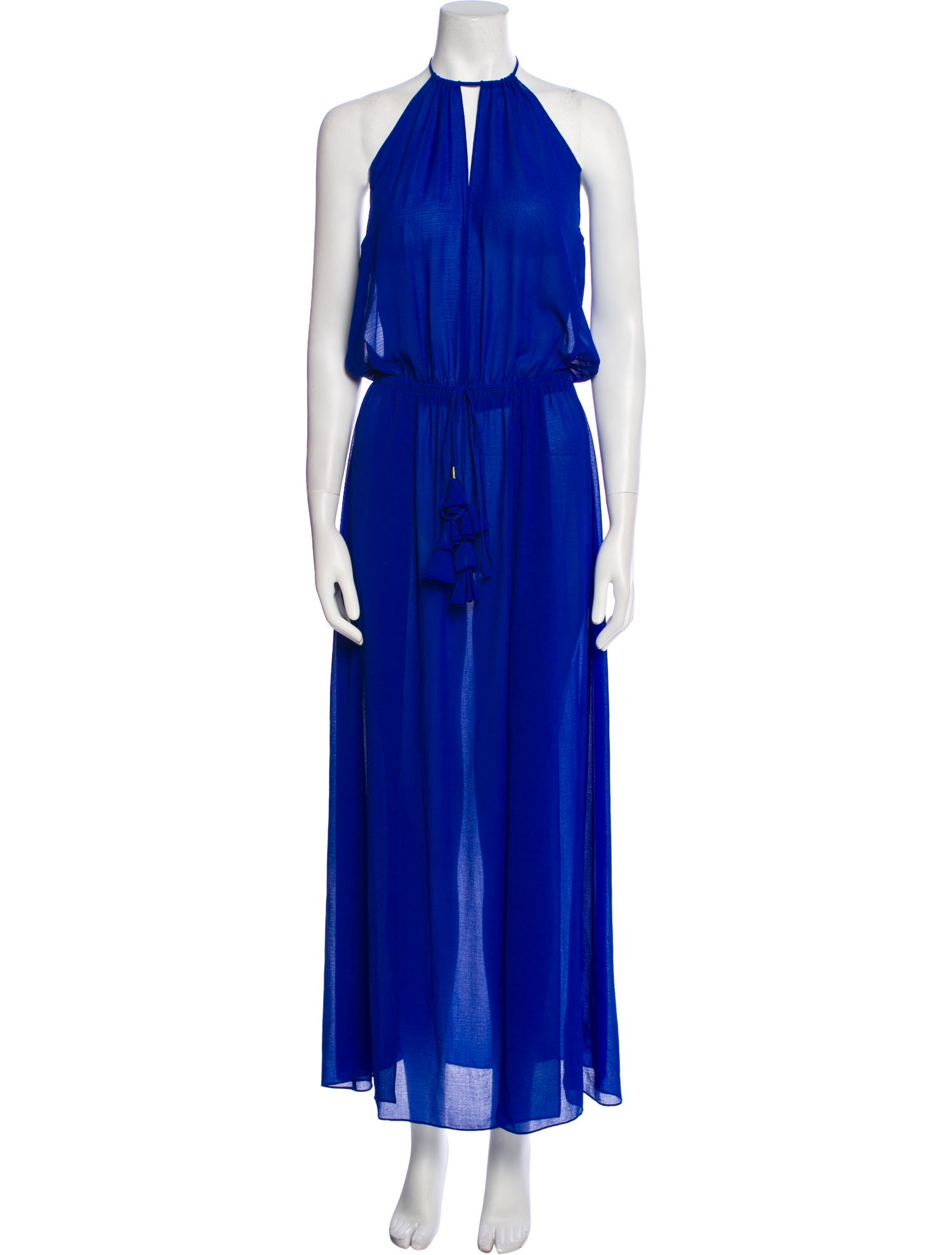 Ramy Brook Halterneck Long Dress Blue Dresses, Clothing WYK88533