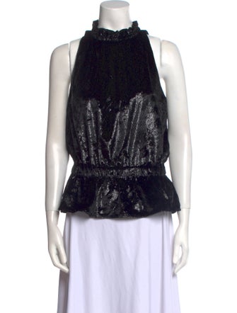 Ramy Brook Printed Mock Neck Blouse