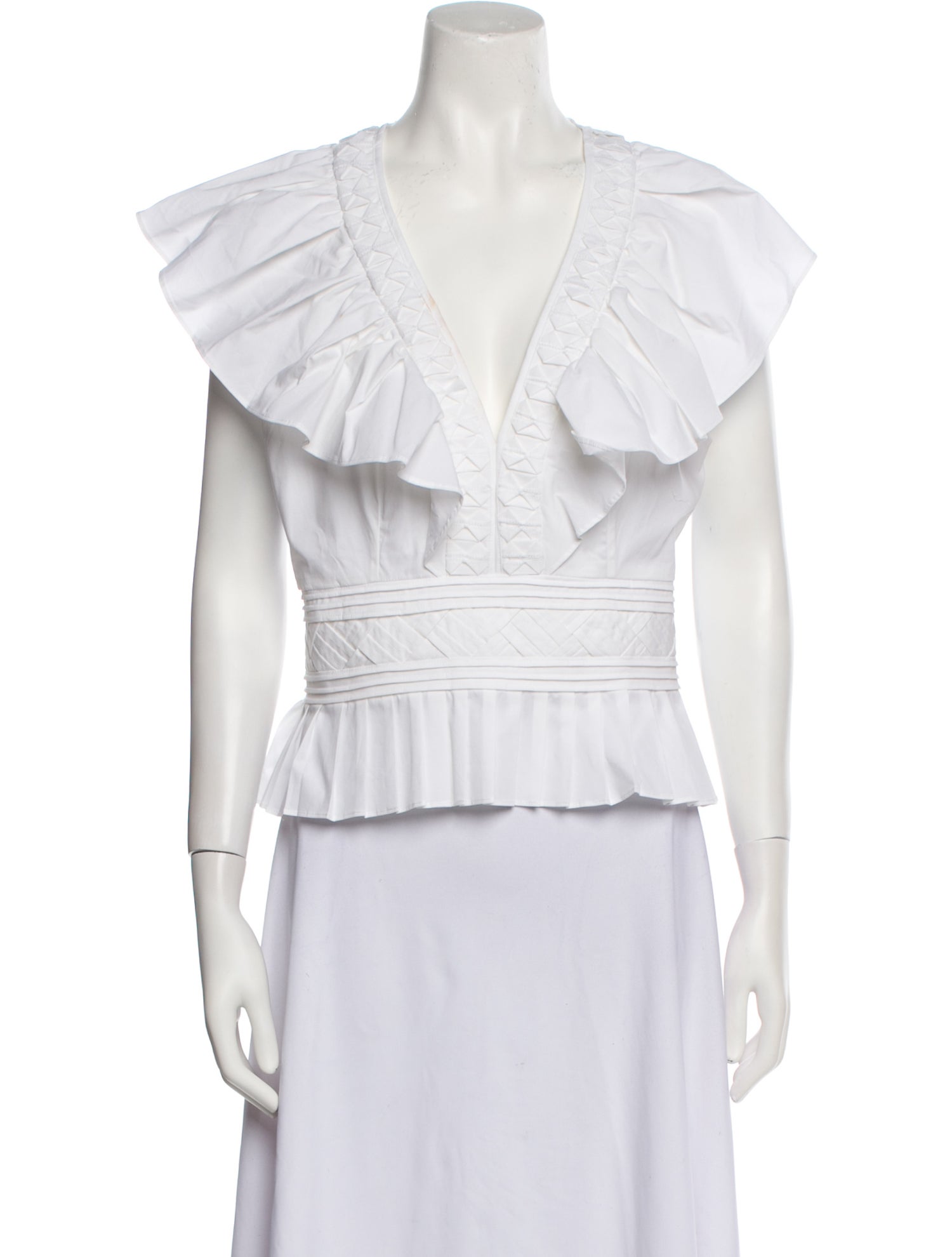 Ramy Brook Plunge Neckline Short Sleeve Crop Top