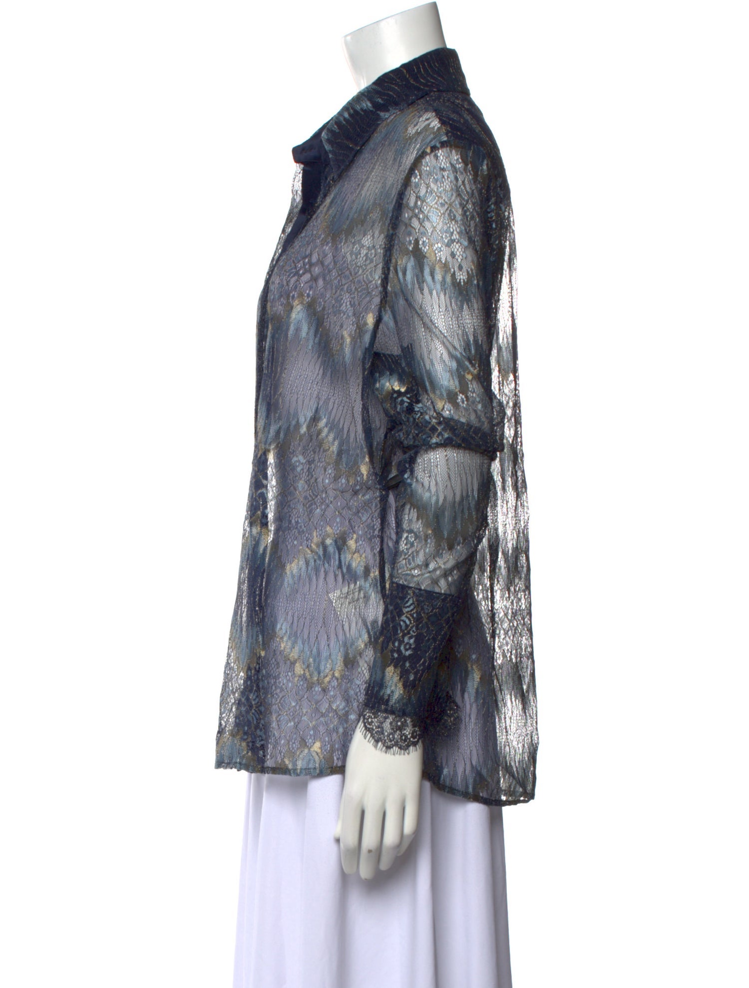 Ramy Brook Printed Long Sleeve Button-Up Top