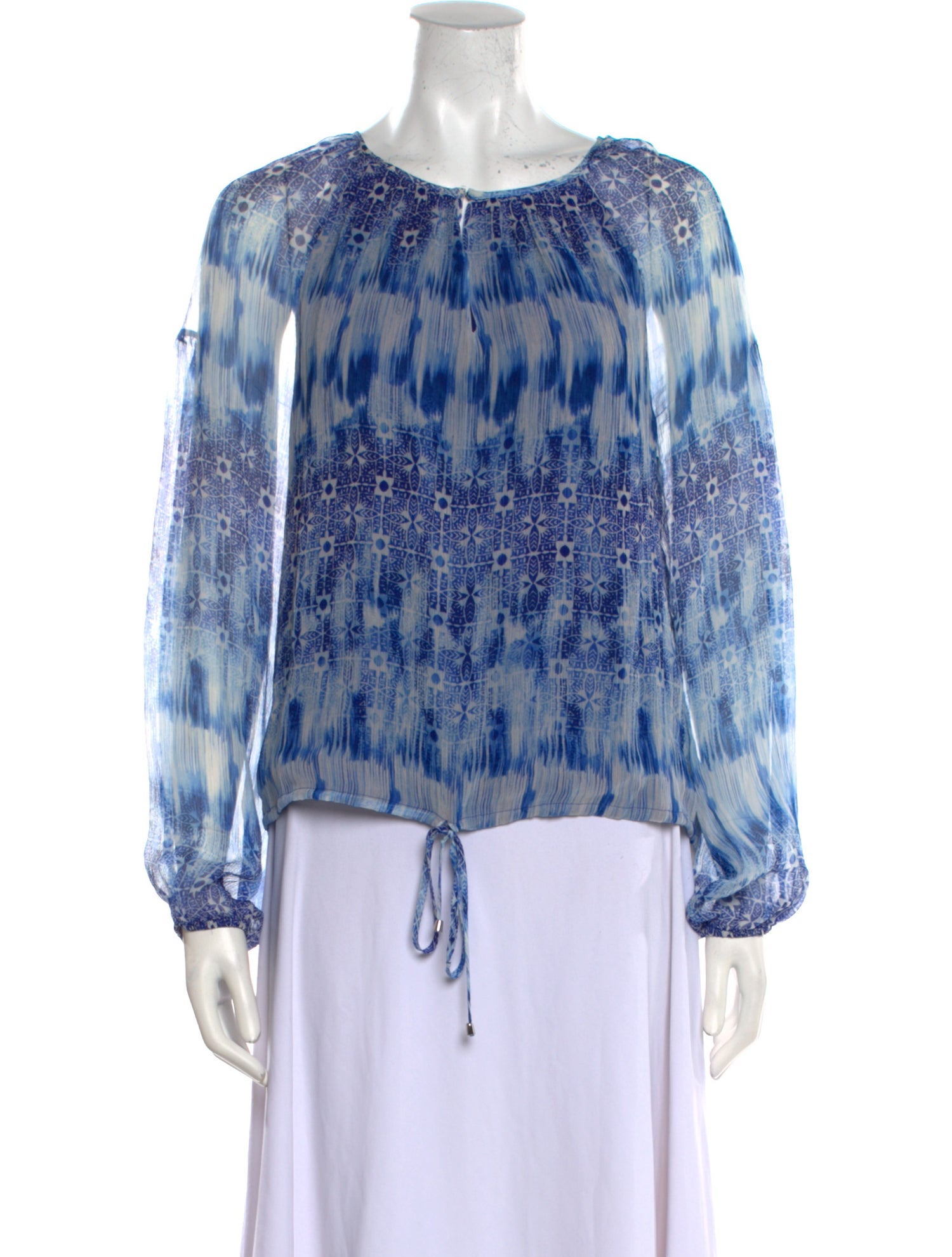 Ramy Brook Silk Tie-Dye Print Blouse