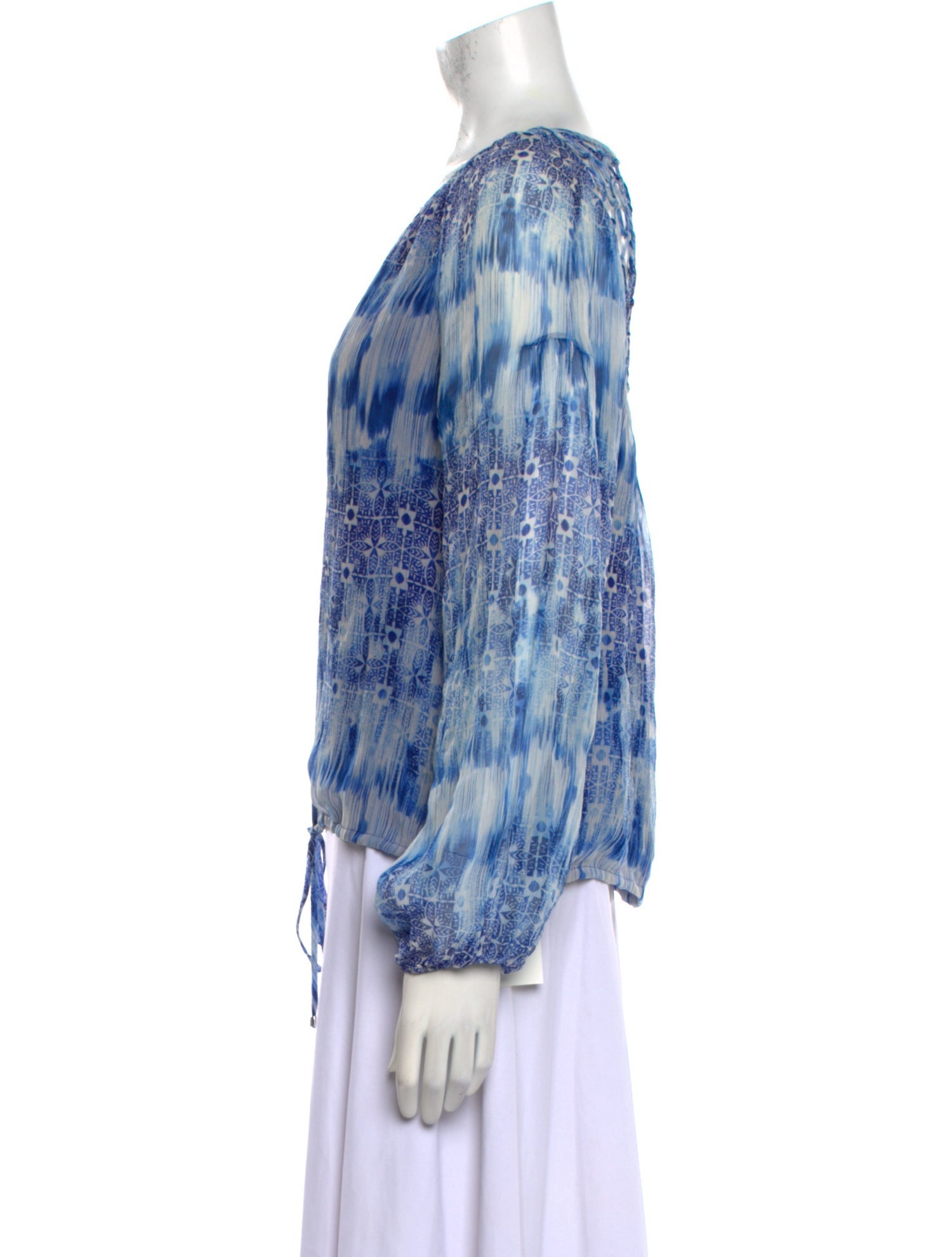 Ramy Brook Silk Tie-Dye Print Blouse