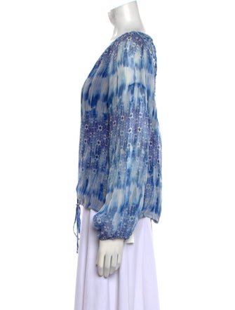 Ramy Brook Silk Tie-Dye Print Blouse