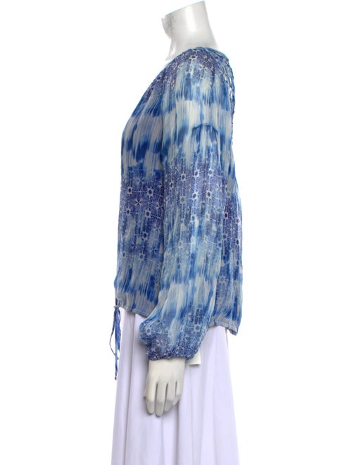 Ramy Brook Silk Tie-Dye Print Blouse