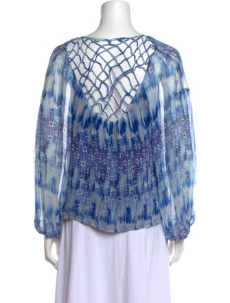 Ramy Brook Silk Tie-Dye Print Blouse