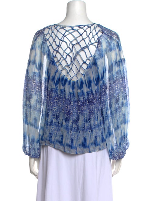 Ramy Brook Silk Tie-Dye Print Blouse