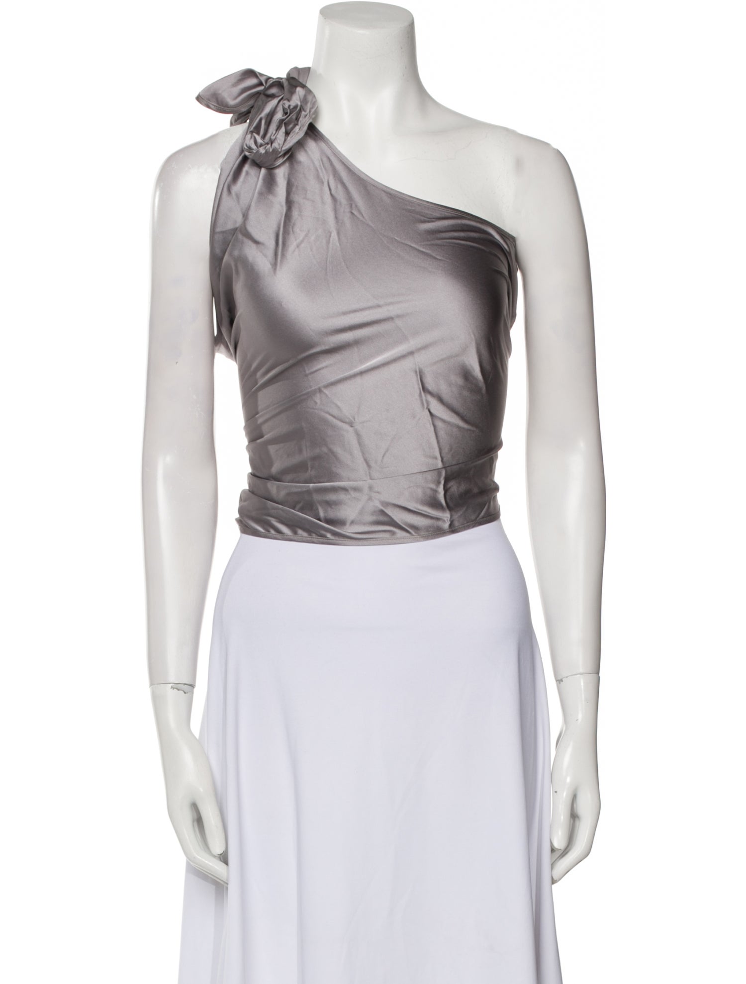 Ramy Brook Silk One-Shoulder Crop Top