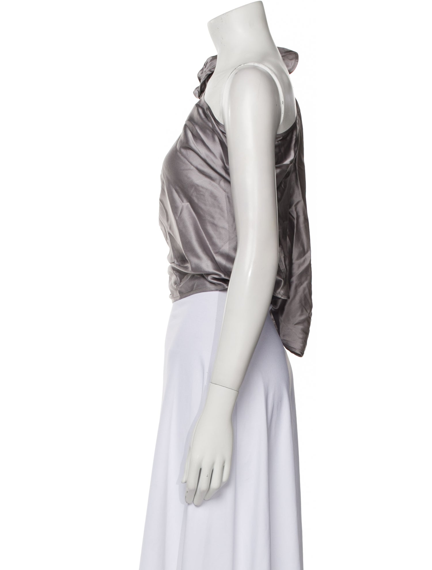 Ramy Brook Silk One-Shoulder Crop Top