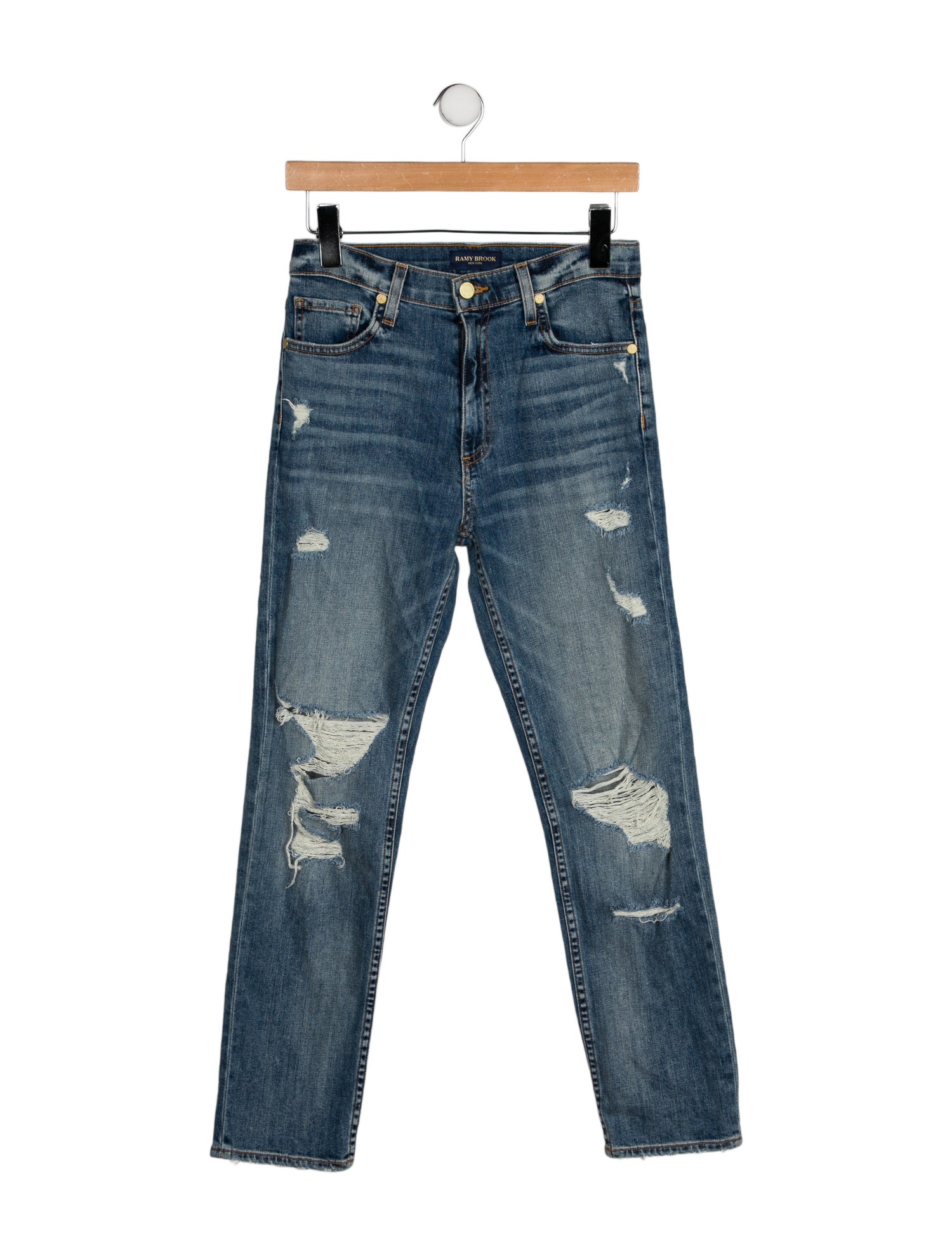 Ramy Brook Mid-Rise Straight Leg Jeans