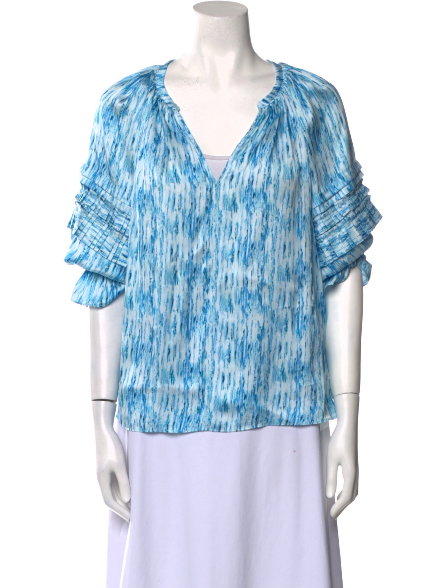 Ramy Brook Printed V-Neck Blouse