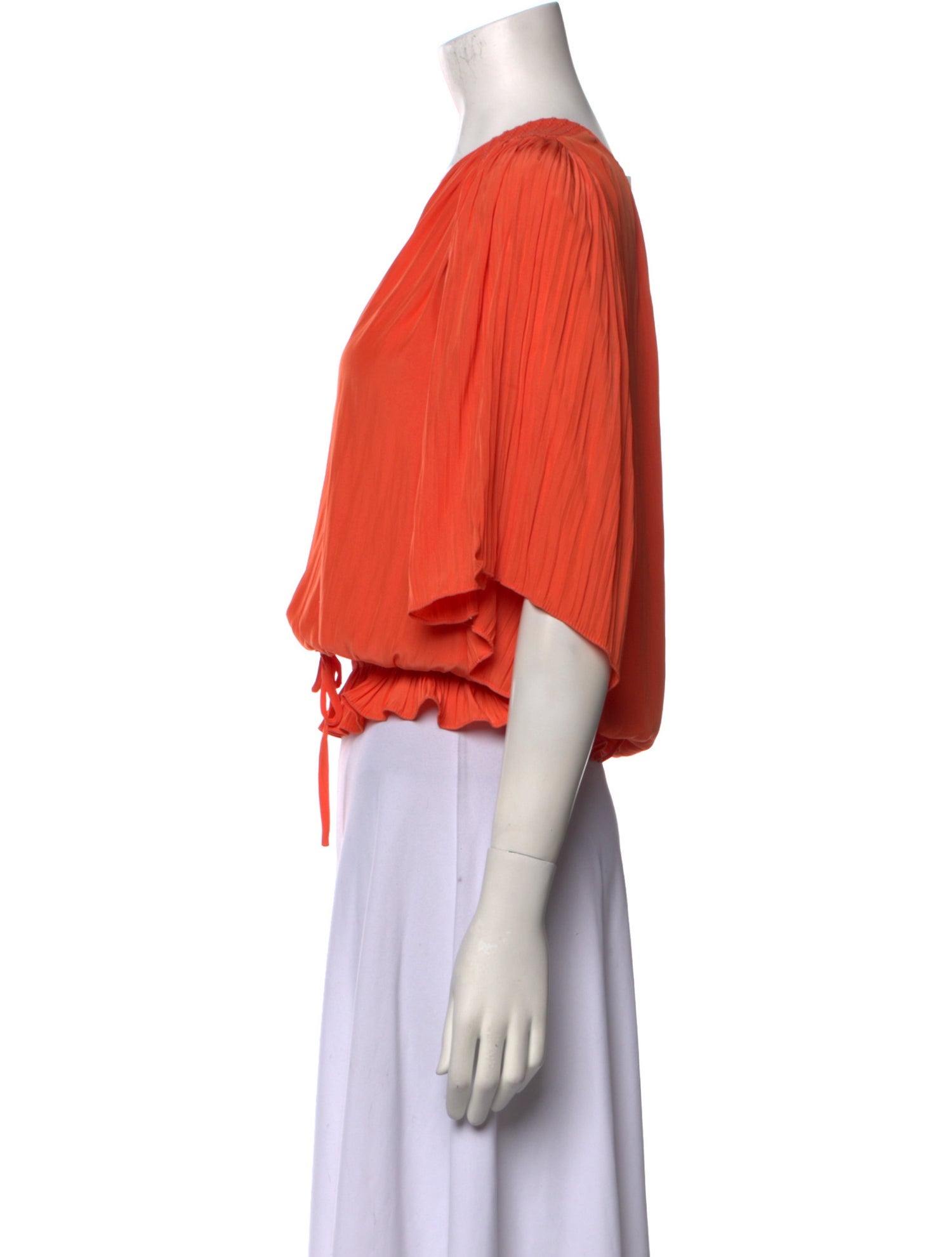 Ramy Brook V-Neck Three-Quarter Sleeve Crop Top