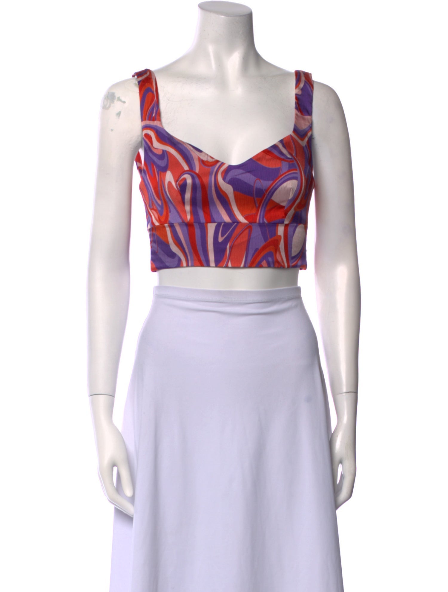 Ramy Brook Printed Square Neckline Crop Top w/ Tags
