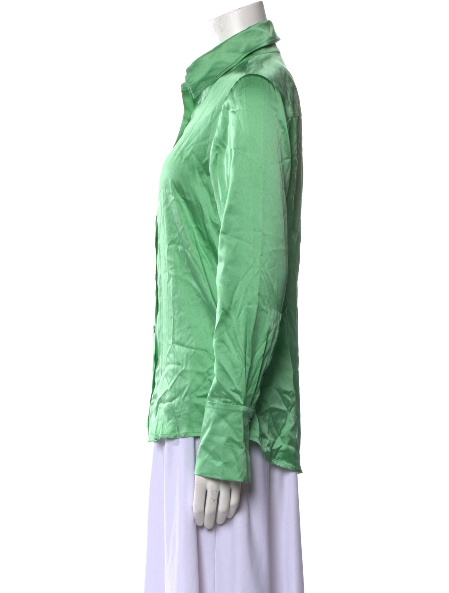 Ramy Brook Silk Long Sleeve Button-Up Top