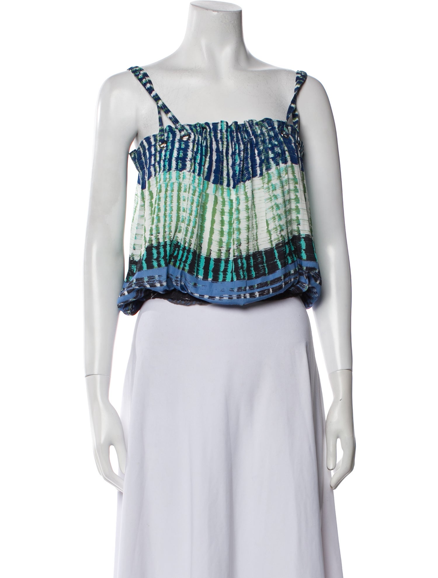 Ramy Brook Printed Square Neckline Crop Top