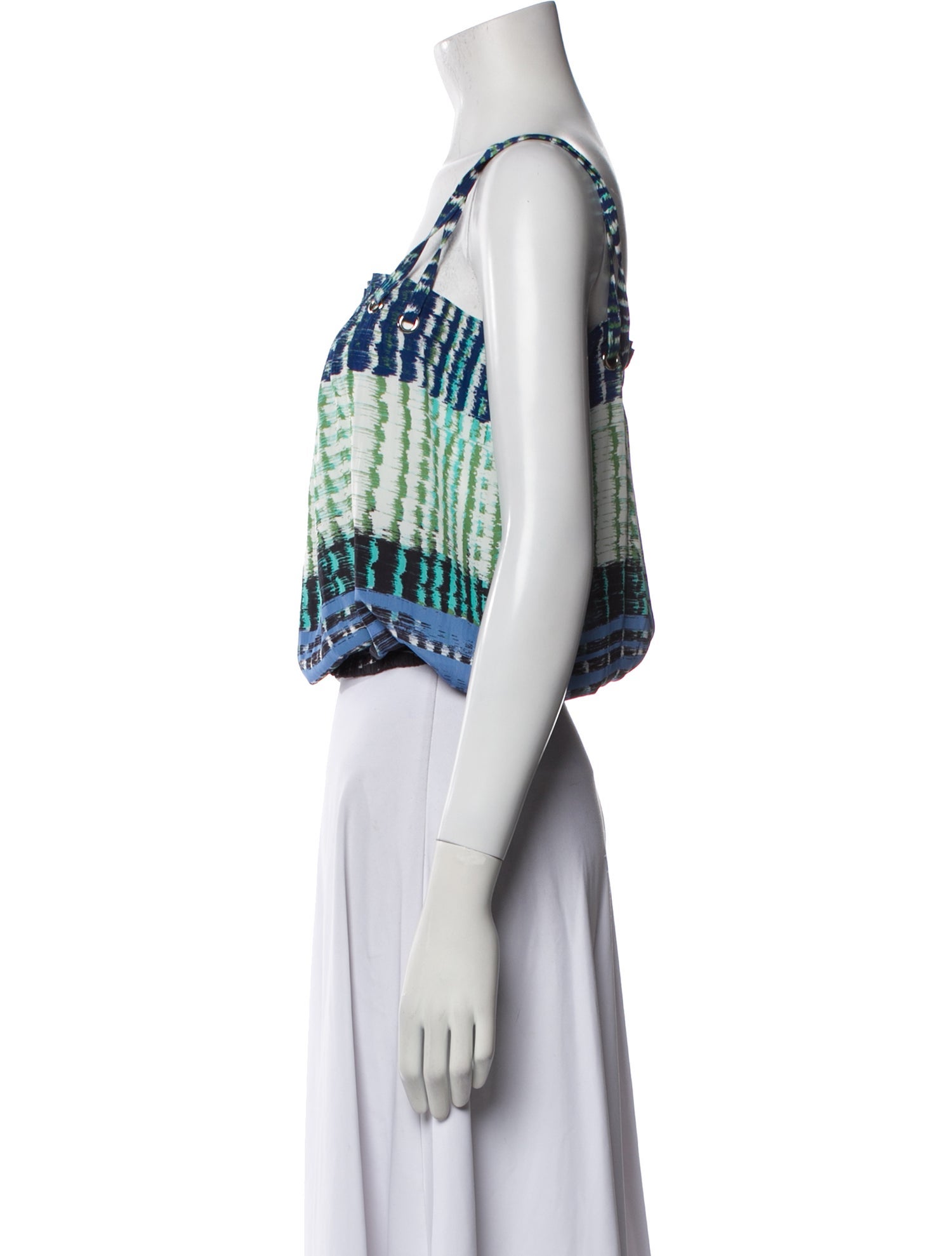 Ramy Brook Printed Square Neckline Crop Top