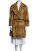 Calvin Klein Wool Plaid Print Peacoat