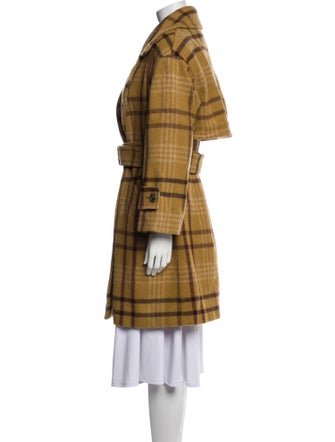 Calvin Klein Wool Plaid Print Peacoat