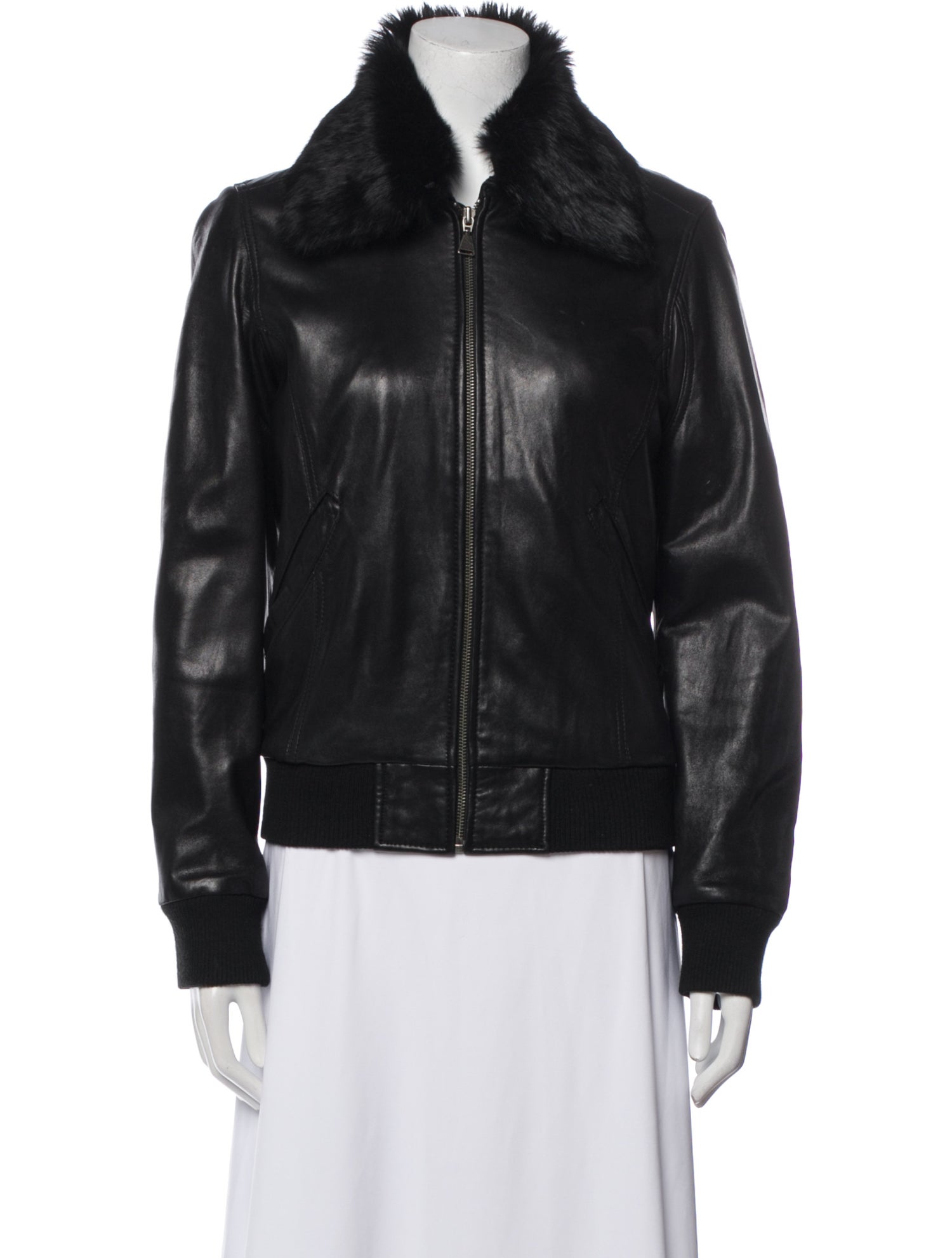 Calvin Klein Leather Bomber Jacket