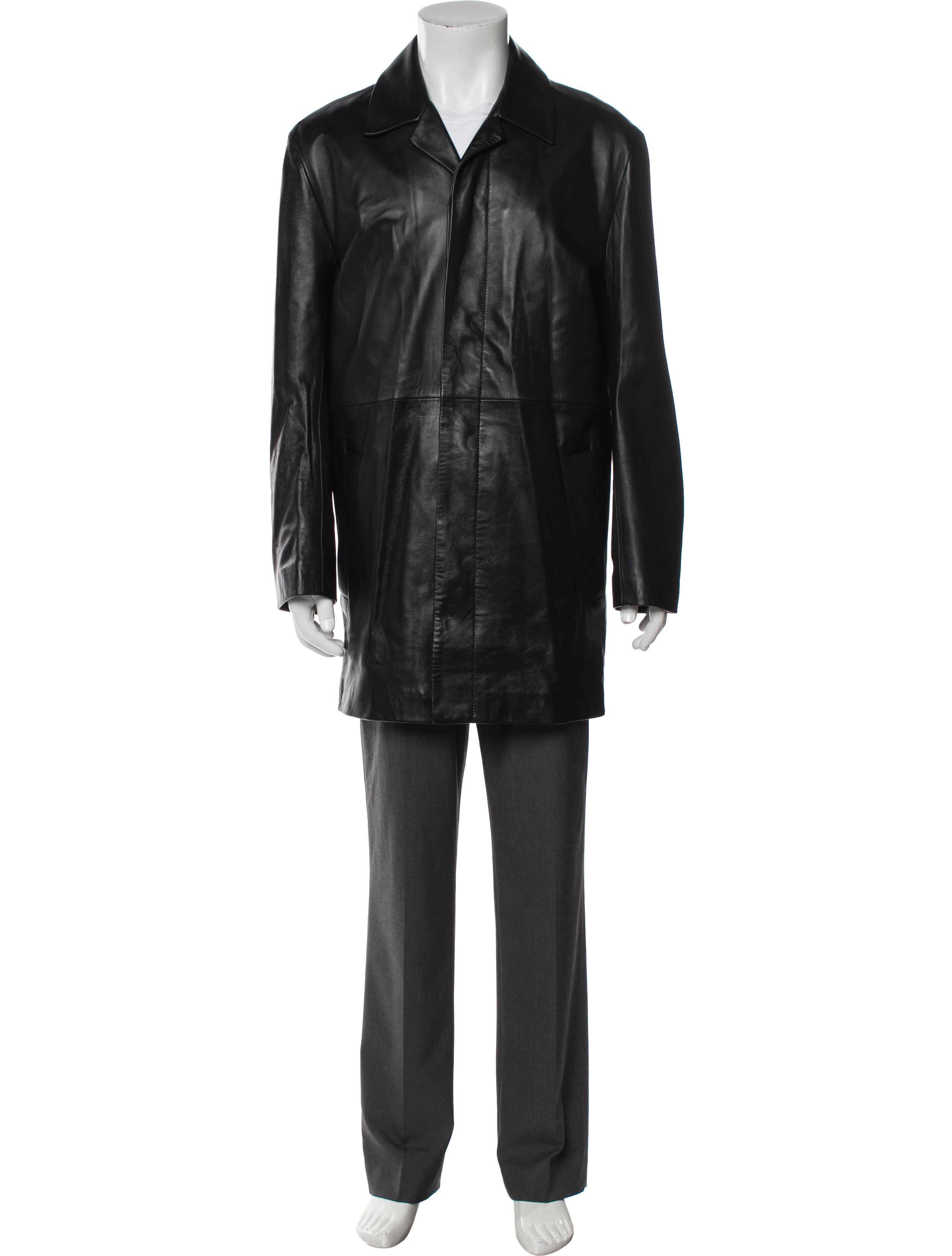 Calvin Klein Leather Overcoat