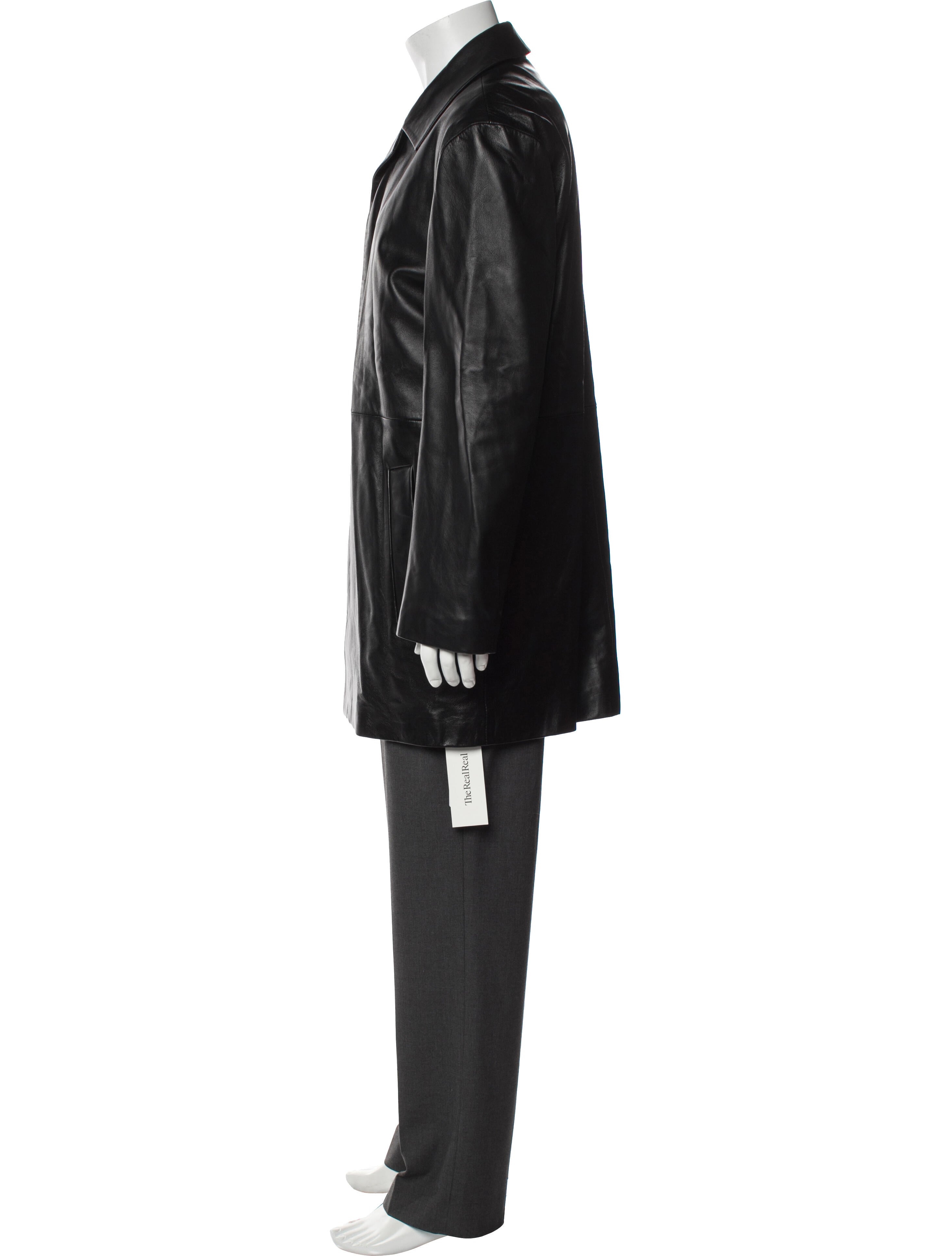 Calvin Klein Leather Overcoat