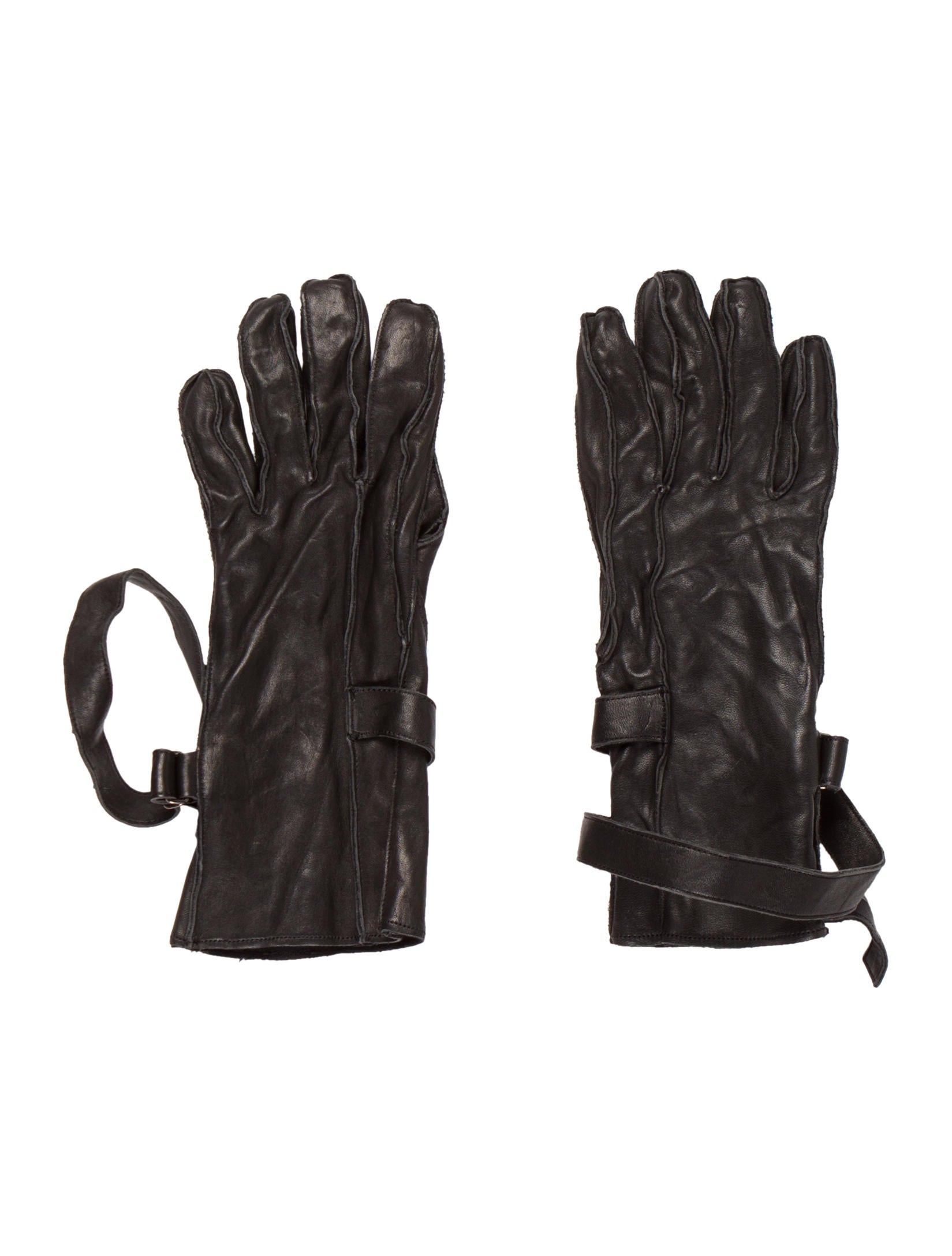 Y's by Yohji Yamamoto Leather Gloves - Black Gloves & Mittens