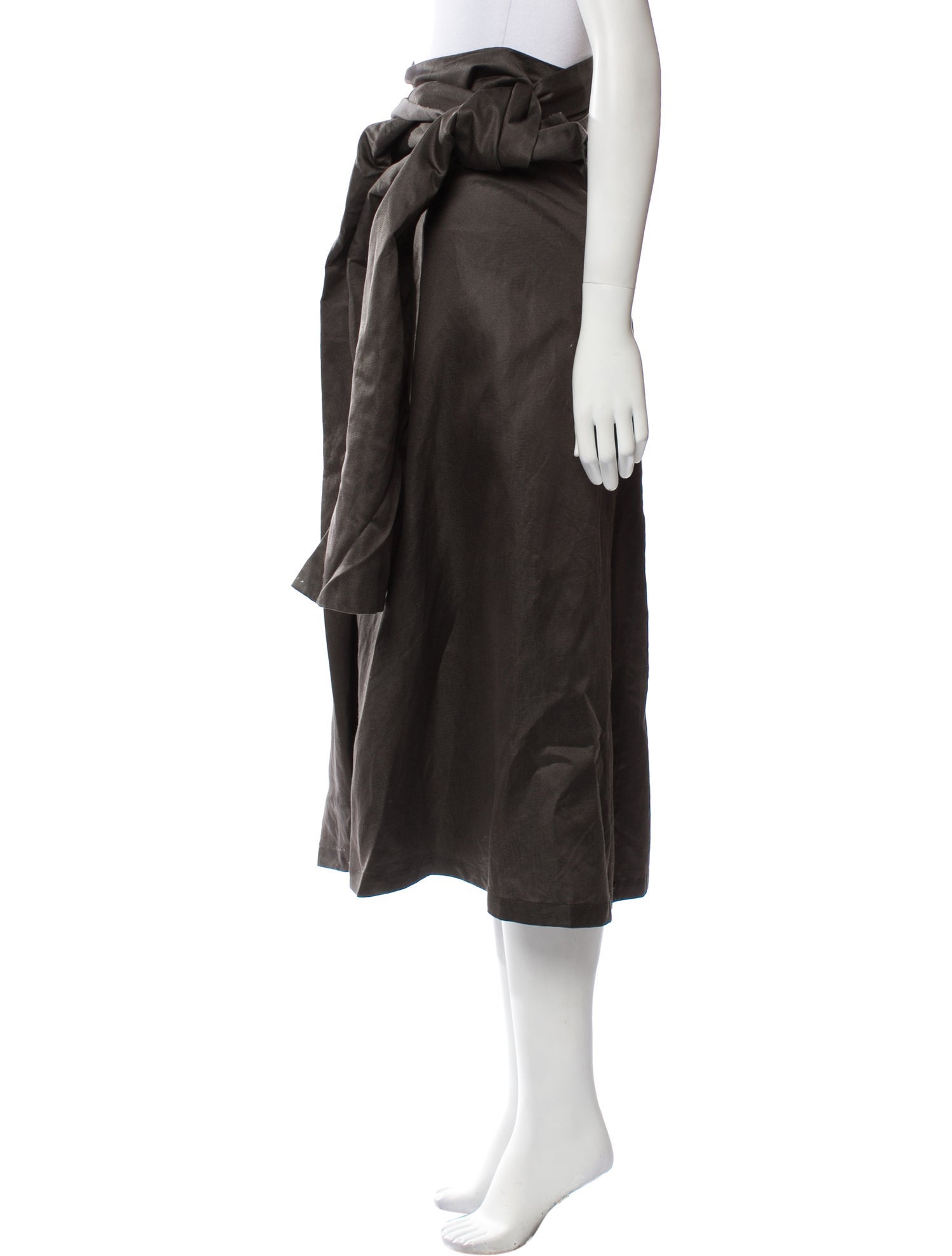 Y's by Yohji Yamamoto Pleated Accents Midi Length Skirt