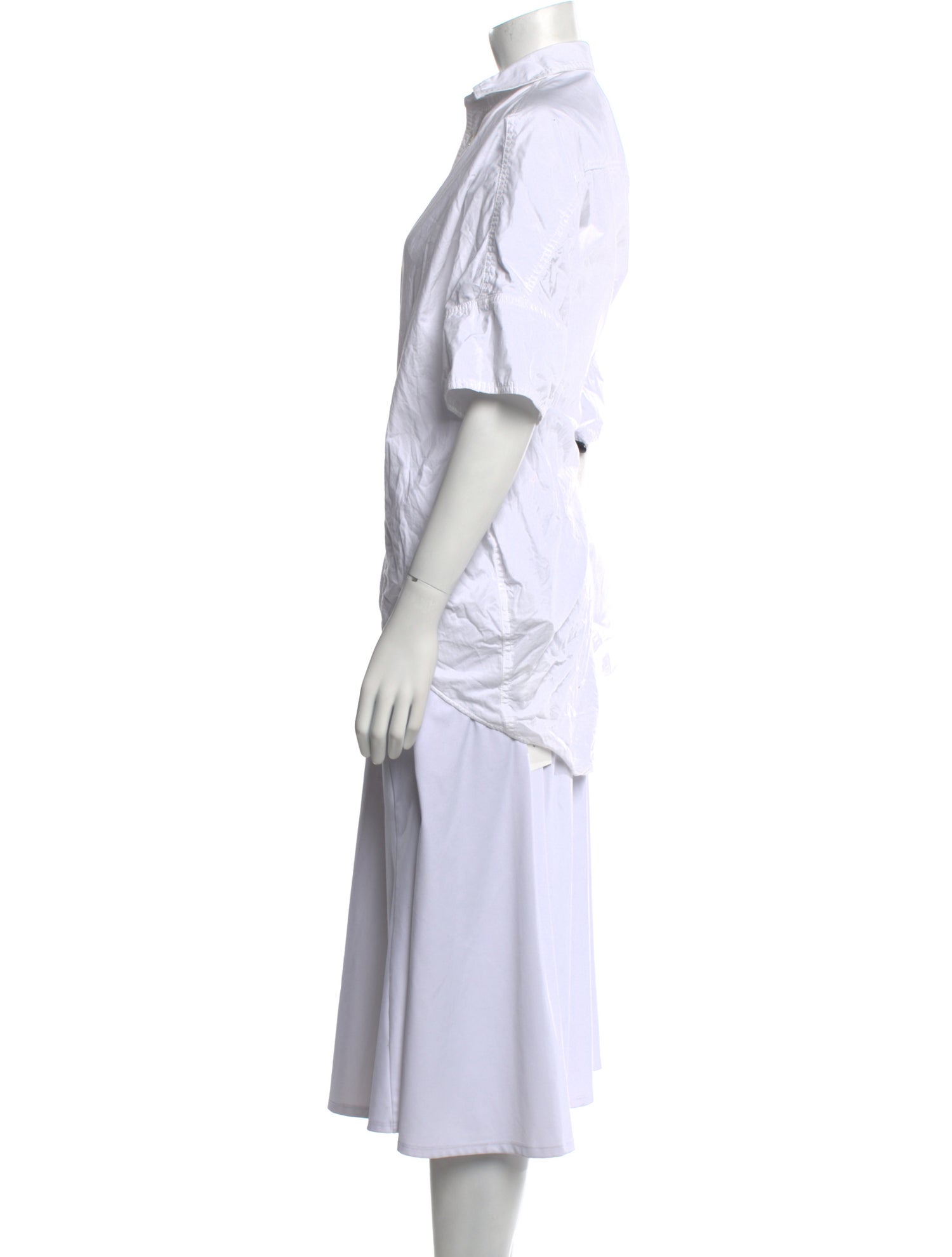 Y's by Yohji Yamamoto Short Sleeve Button-Up Top