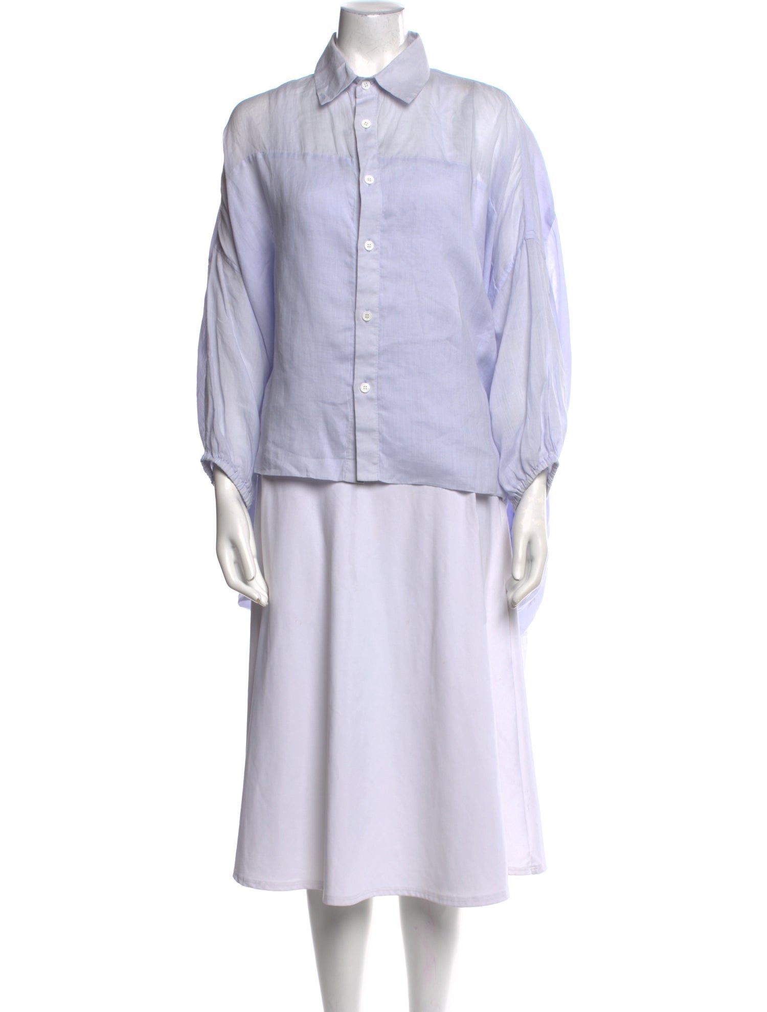Y's by Yohji Yamamoto Linen Long Sleeve Button-Up Top