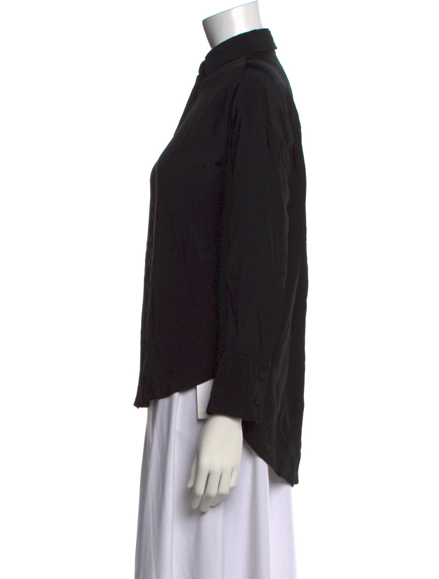 Y's by Yohji Yamamoto Three-Quarter Sleeve Button-Up Top