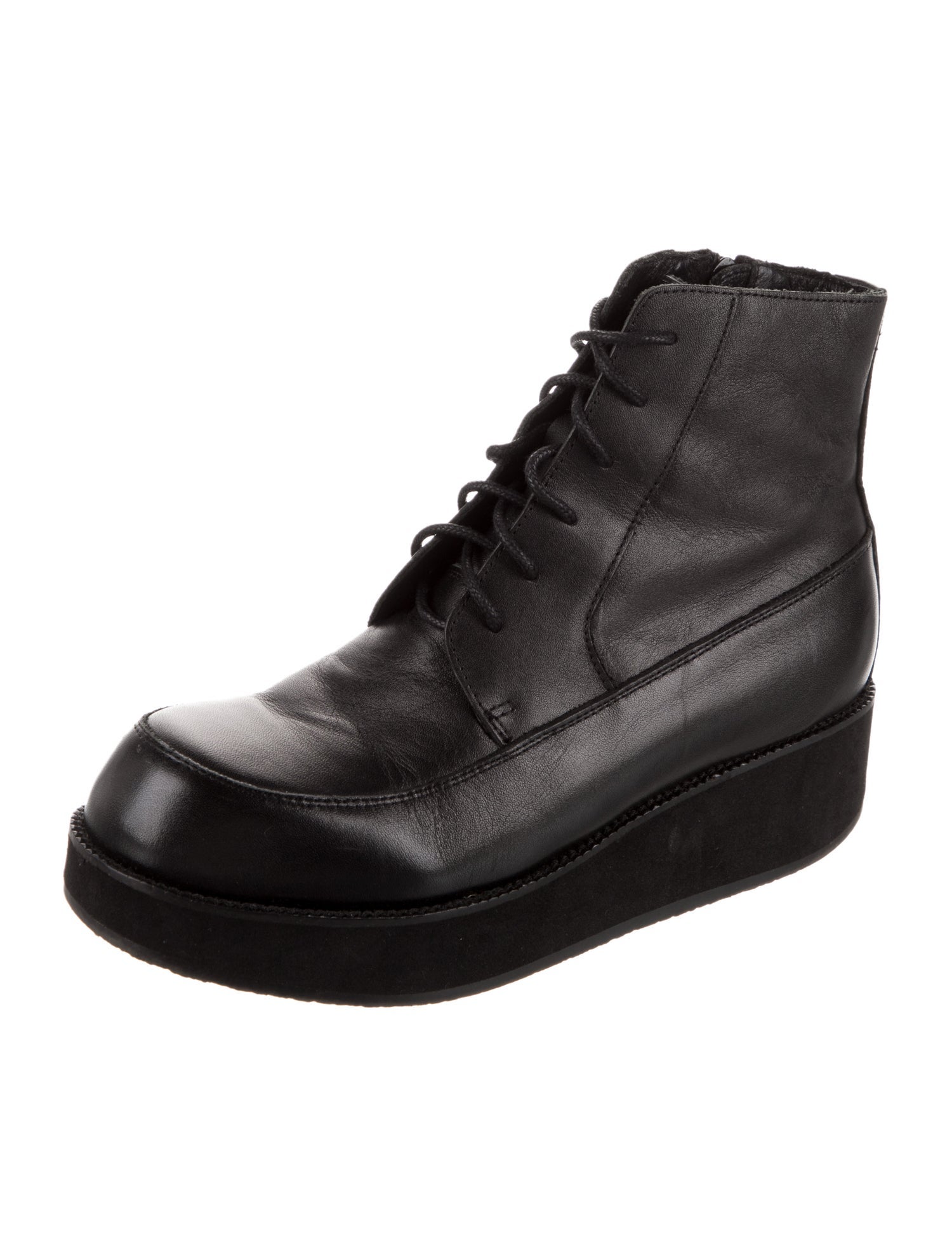 Y's by Yohji Yamamoto Leather Combat Boots