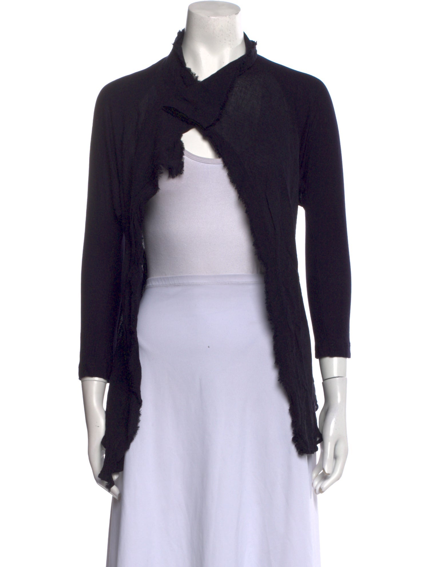 Y's by Yohji Yamamoto Three-Quarter Sleeve Crop Top