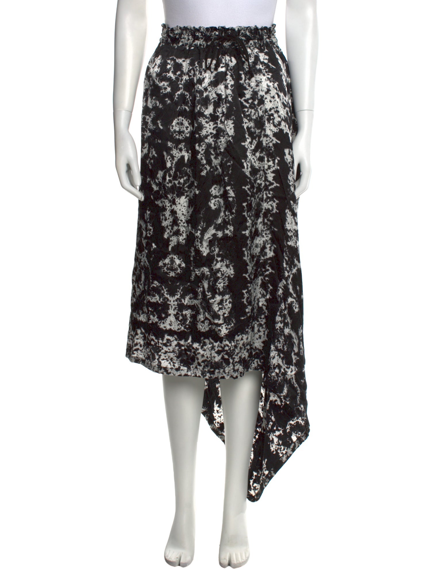 Y's by Yohji Yamamoto Floral Print Midi Length Skirt