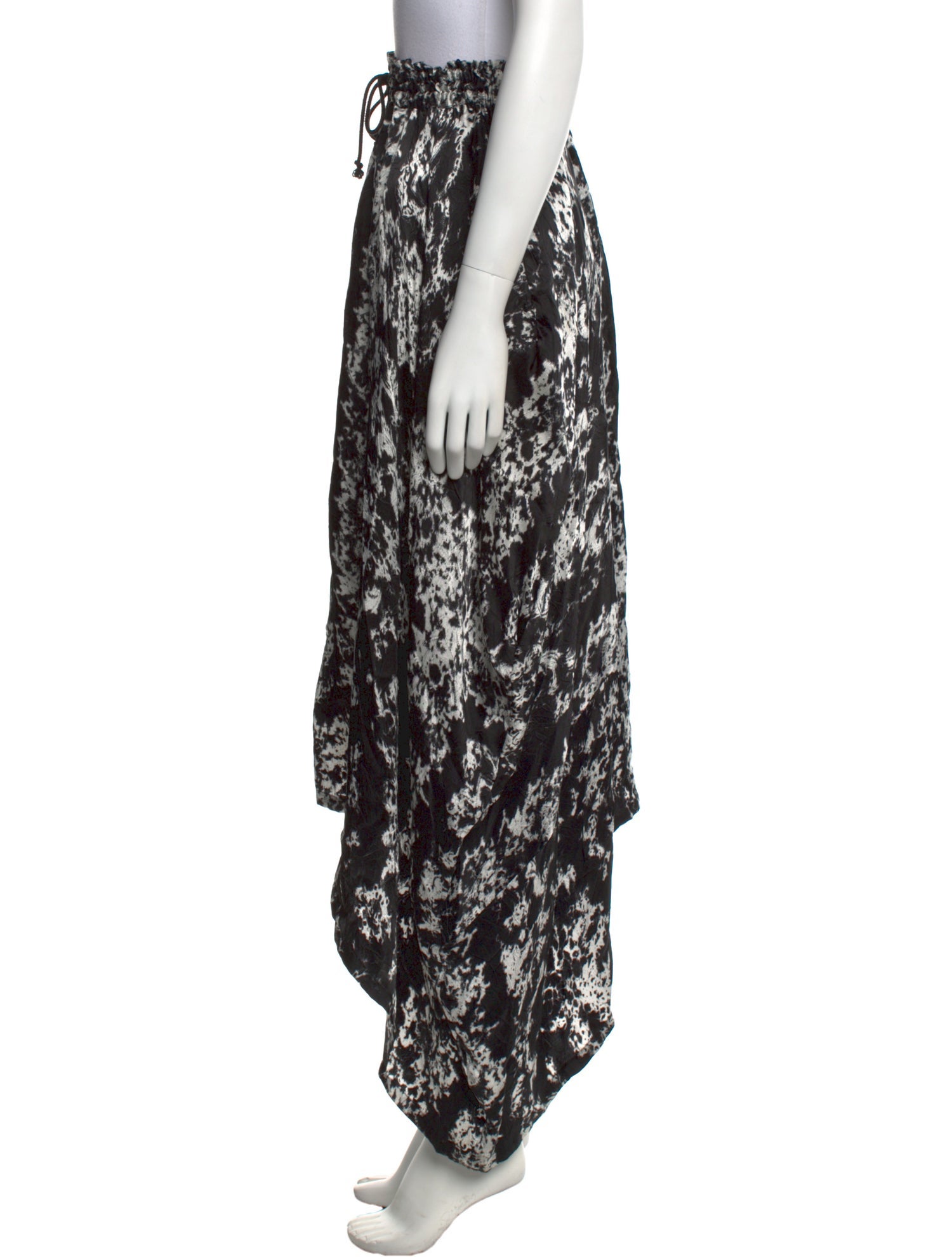 Y's by Yohji Yamamoto Floral Print Midi Length Skirt