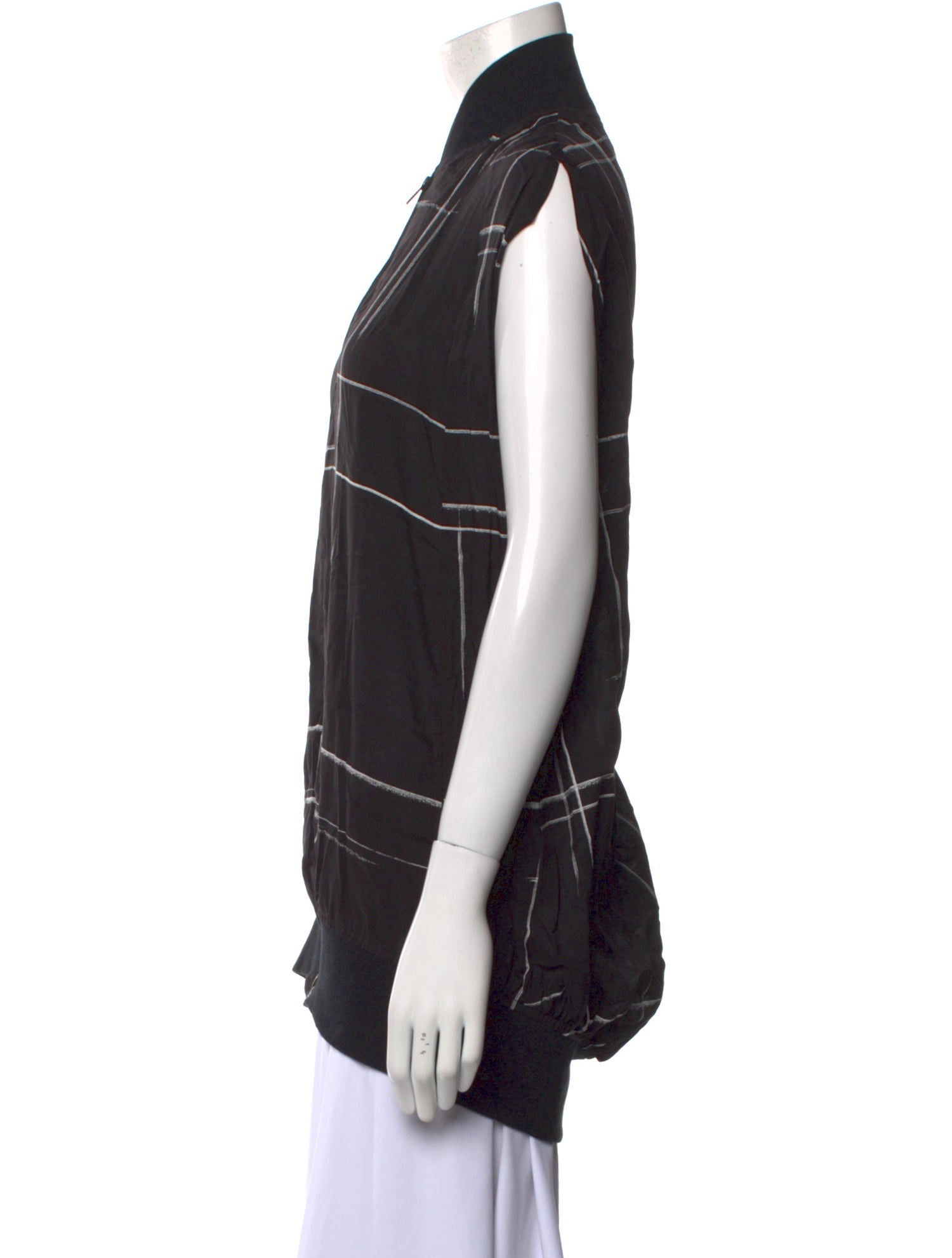 Y's by Yohji Yamamoto Plaid Print Sleeveless Button-Up Top