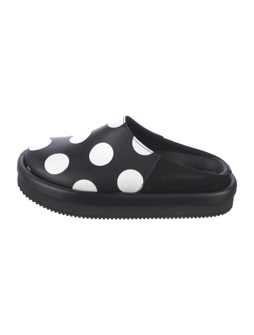 Y's by Yohji Yamamoto Leather Polka Dot Print Mules