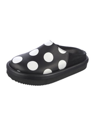 Y's by Yohji Yamamoto Leather Polka Dot Print Mules